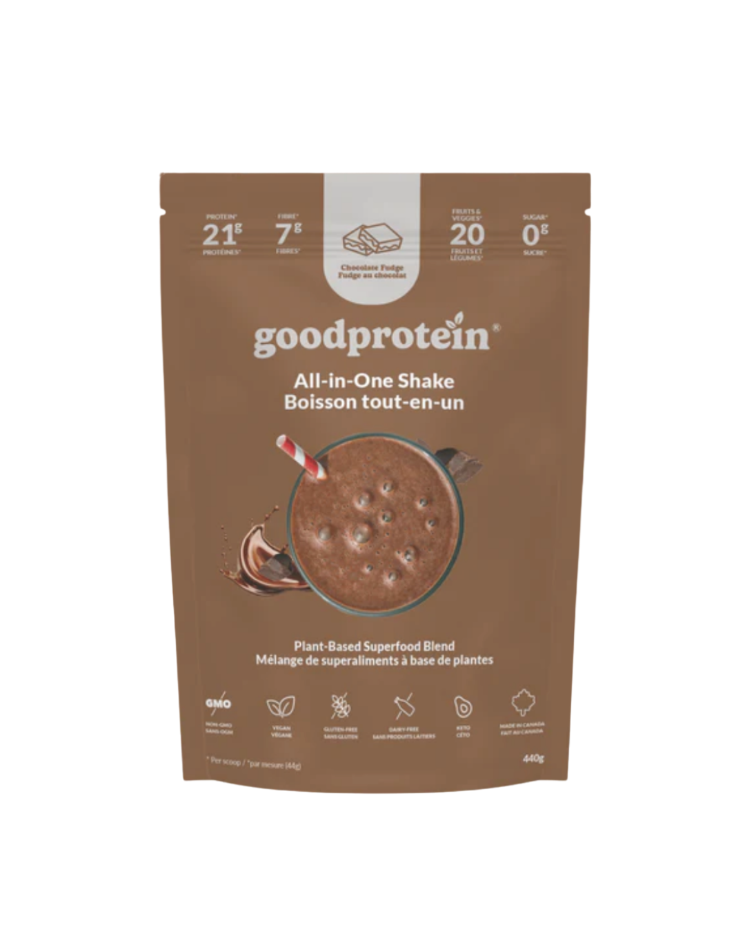 Good Protein Plant-Based Protein Powder Chocolate Fudge 440g