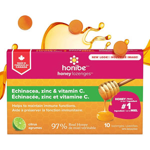 Honibe: Honey Lozenges Immune Boost Echinacea, Vitamin C, & Zinc 10 lozenges