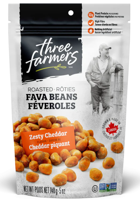 Three Farmers Zesty Cheddar Roasted Fava Beans 140g
