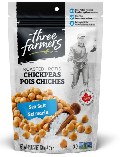 Three Farmers Sea Salt Roasted Chickpeas 140g