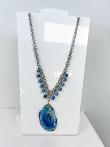 Valero Jewellery Blue Agate Necklace
