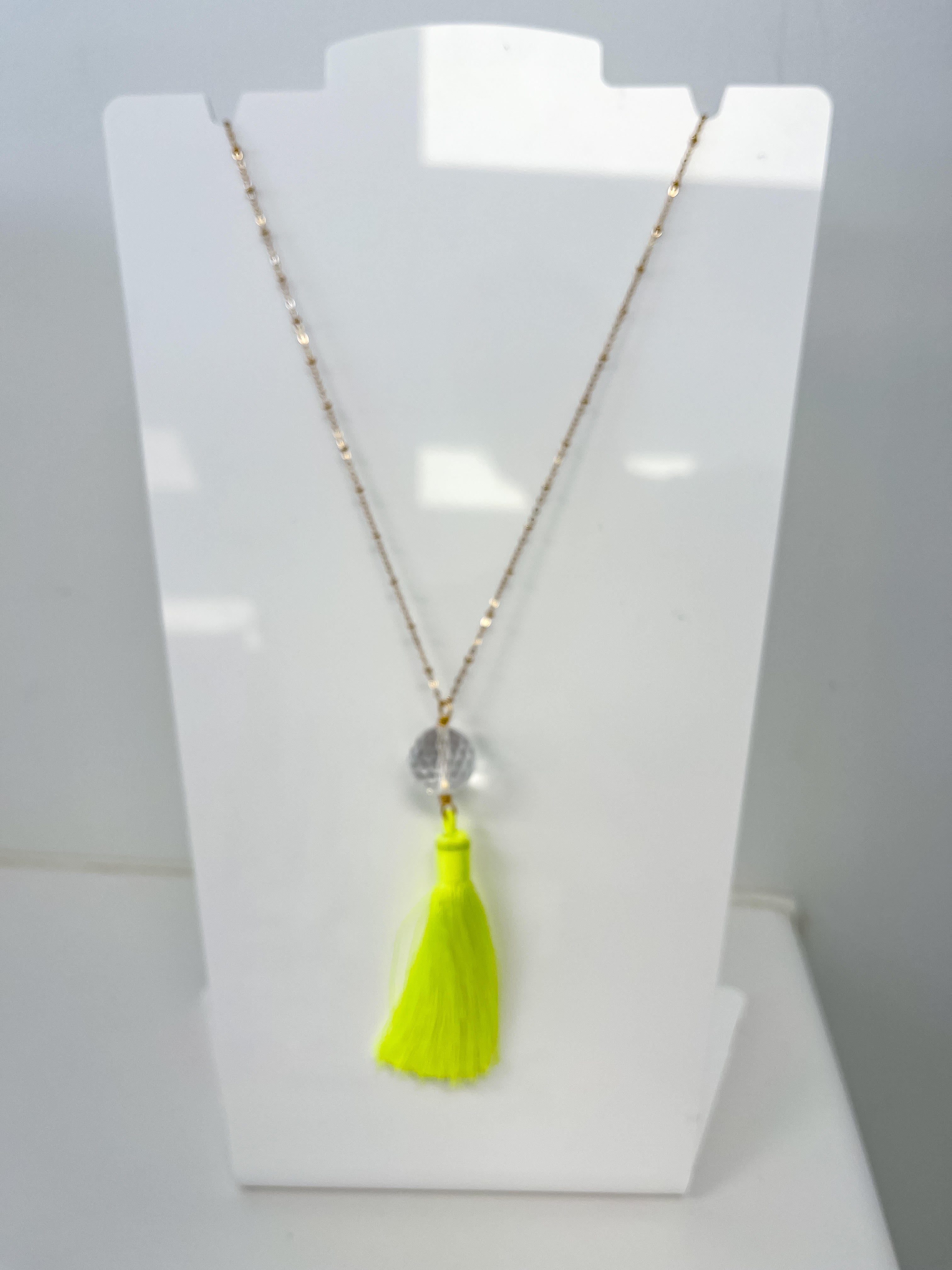 Valero Jewellery Yellow Tassel Necklace