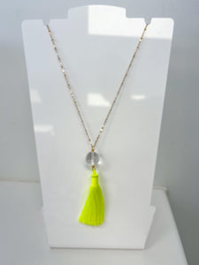Valero Jewellery Yellow Tassel Necklace