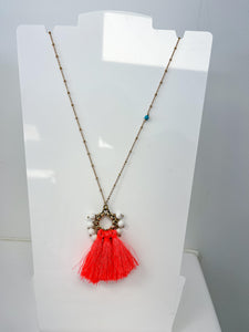 Valero Jewellery Red Tassel Necklace