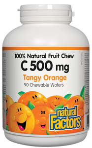 Natural Factors: C 500mg Fruit Chews, Tangy Orange 90 Chewable Tablets