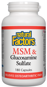 Natural Factors: MSM and Glucosamine Sulfate 180 Capsules
