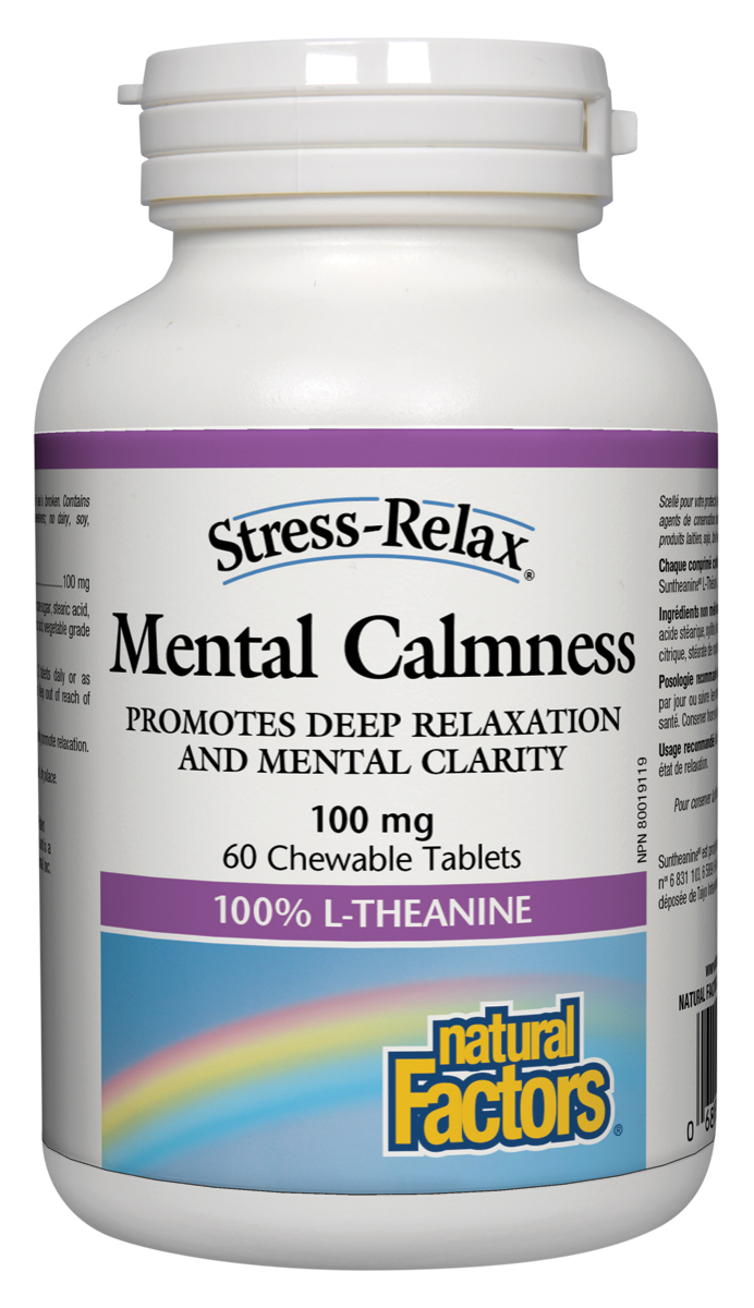 Natural Factors: Mental Calmness L-Theanine 60 Chewable Tablets