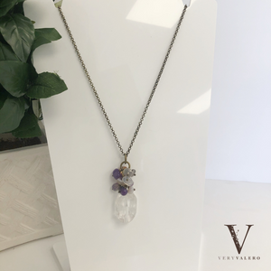 Very Valero: Small Necklace - Crystal Drop with Amethyst