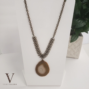 Very Valero: Small Necklace - Brown Gemstones