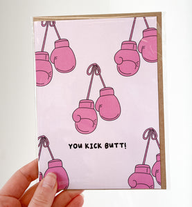 Card: You Kick Butt! (boxing gloves)