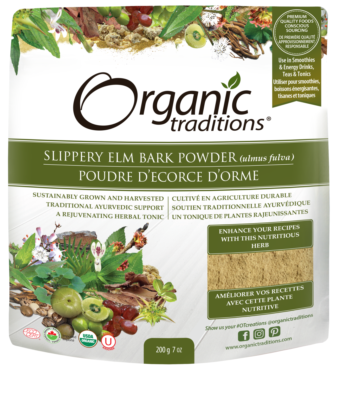 Organic Traditions Slippery Elm Bark Powder 200g