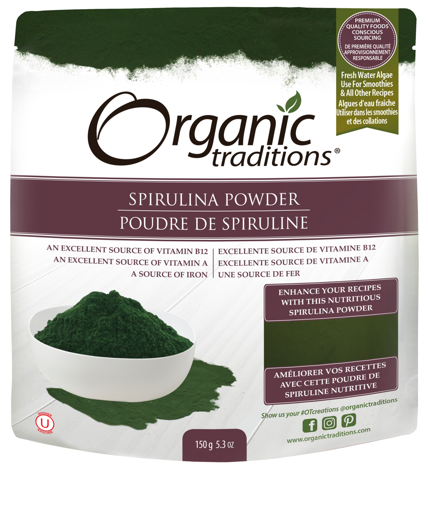 Organic Traditions Spirulina Powder 150g