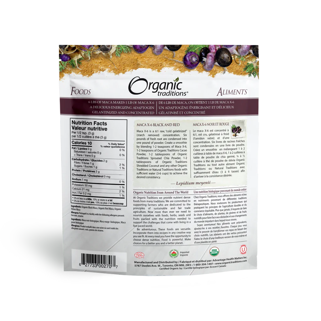 Organic Traditions: Organic Maca-X-6 Powder 150 grams