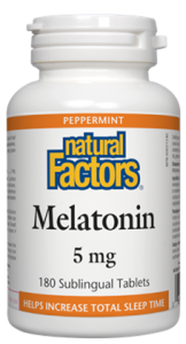 Natural Factors: Melatonin 5mg, Peppermint 90 Sublingual Tablets